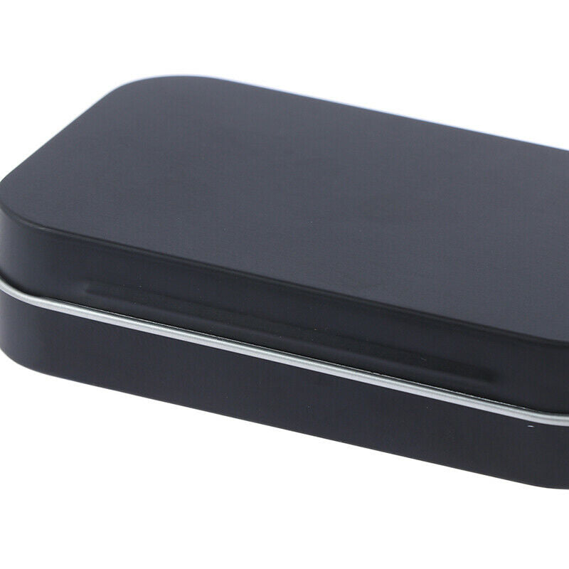 Storage Box Small Jewelry Candy Coin Key Organizer Tin Flip Black Gifts Se.l8