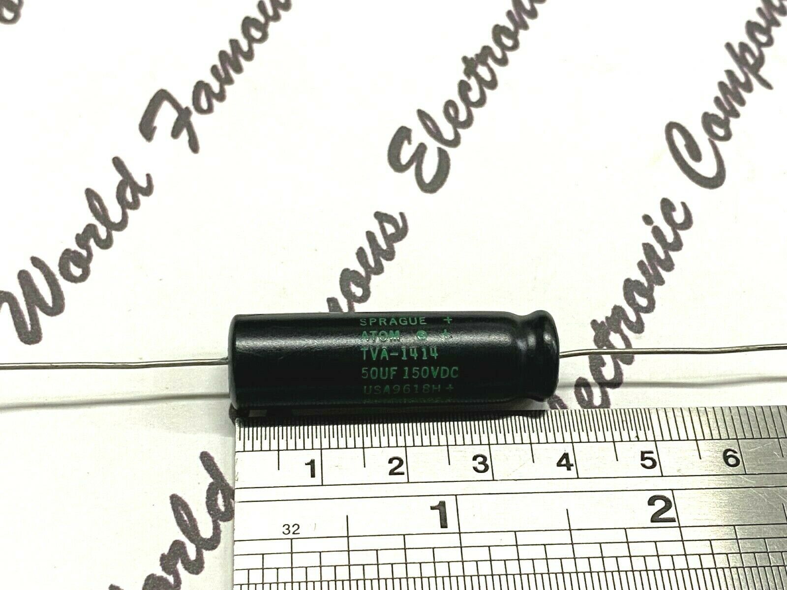 1pcs - SPRAGUE ATOM 50uF 150V NP TVA-1414 Axial Electrolytic Capacitor