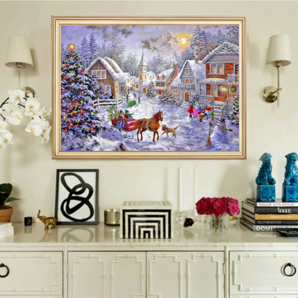 Reindeer Santa Claus 5D Full Drill Diamond Painting Embroidery Cross Stitch