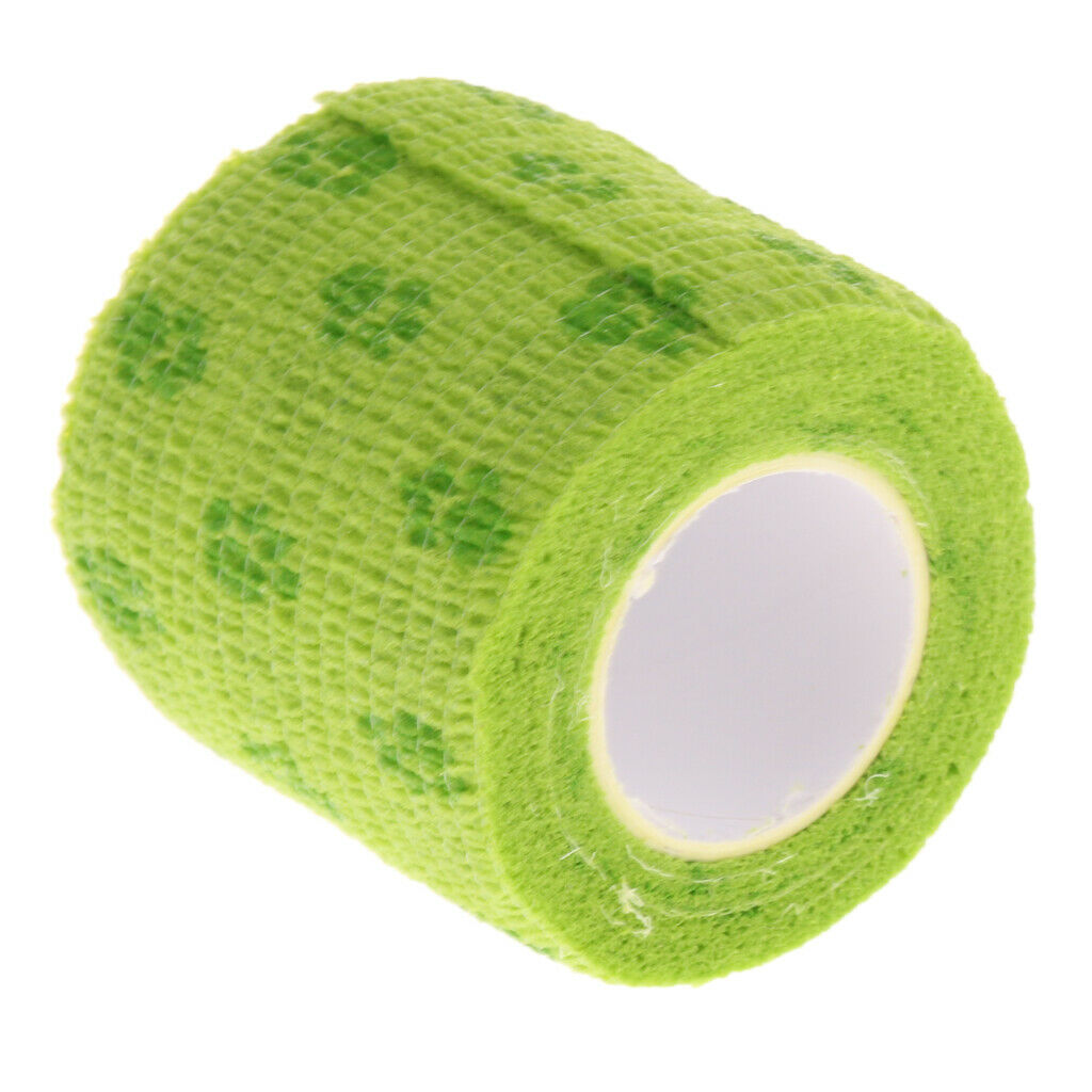 5 Pieces Non Woven Pet Dog and Cat Wound Self Adhesive Bandage Tape Green L