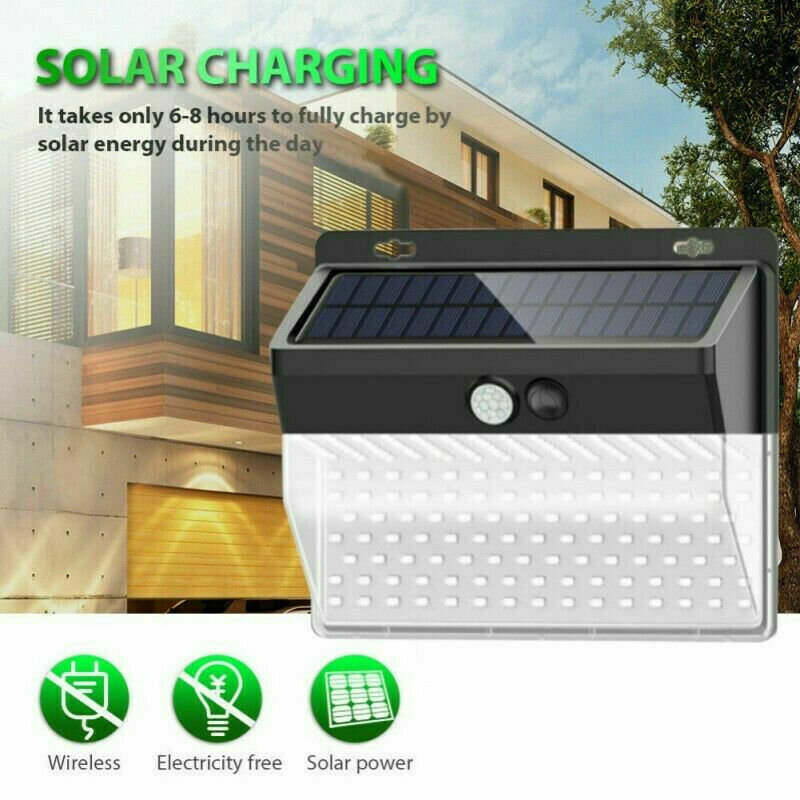 262 LED PIR Motion Sensor Solar Power Garden Light Outdoor Yard Lamps Waterproof