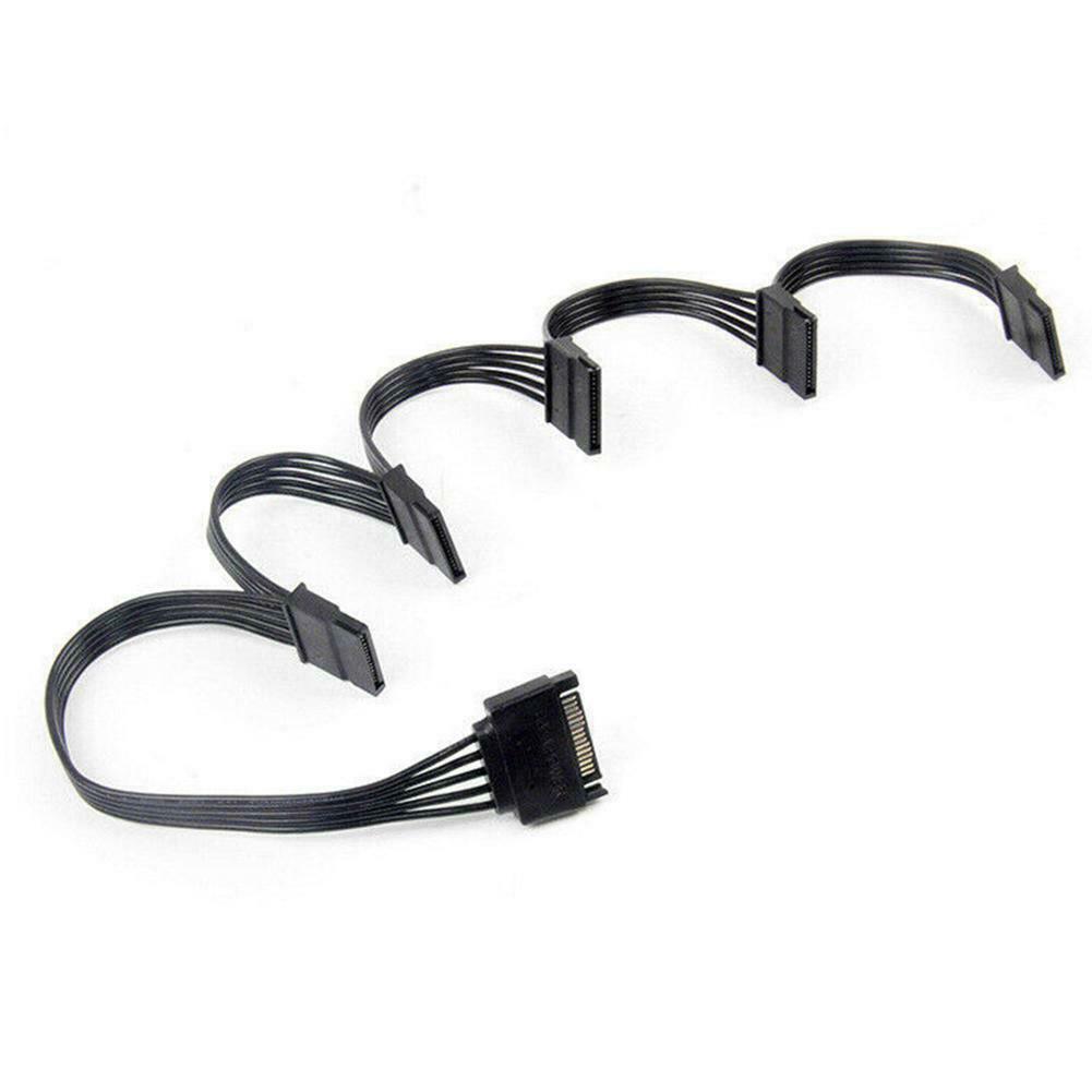 SATA Power 15 Pin 1 Male To 5 Female Splitter Hard Drive Adapter Cable HDD SSD