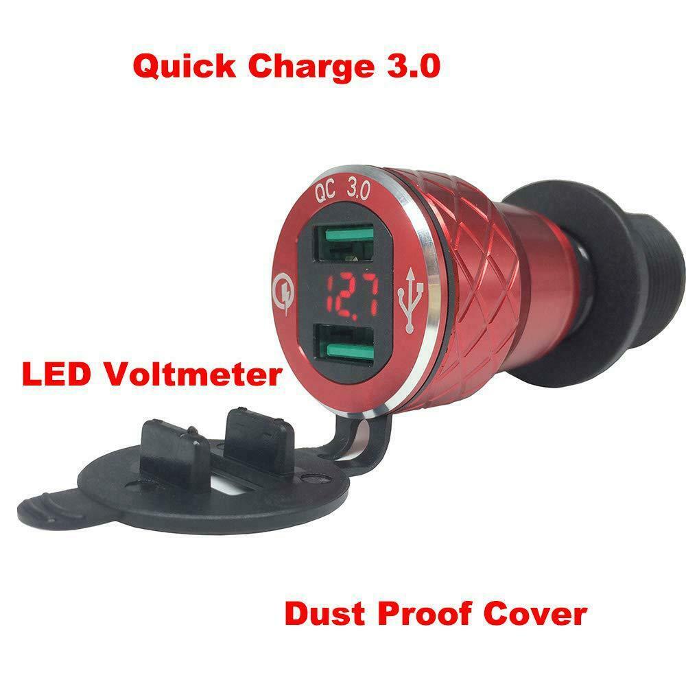 For BMW F800GS R1250GS R1200GS/RT QC3.0 Dual USB Motorcycle Adapter LED Display