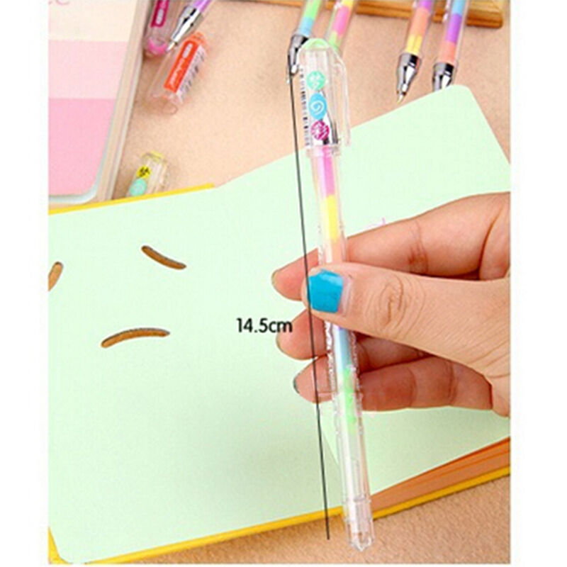 2X Cute Highlighter Pen Marker Stationary Point Pen Ballpen 6Color Gift BDAU