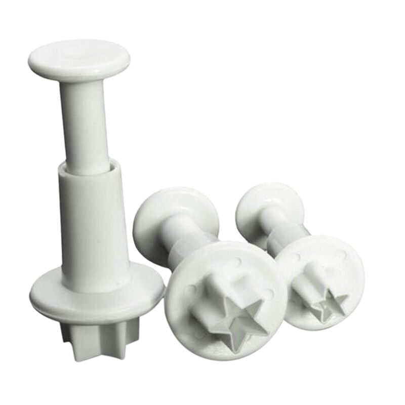 3PCS Star Cake Cookies Cutter Plunger Sugarcraft Decorating Fondant Mol.l8