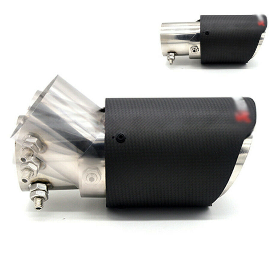 1x Adjustable Angle Carbon Fiber Matt Car Exhaust Pipe Universal 2.5'' in 4''out