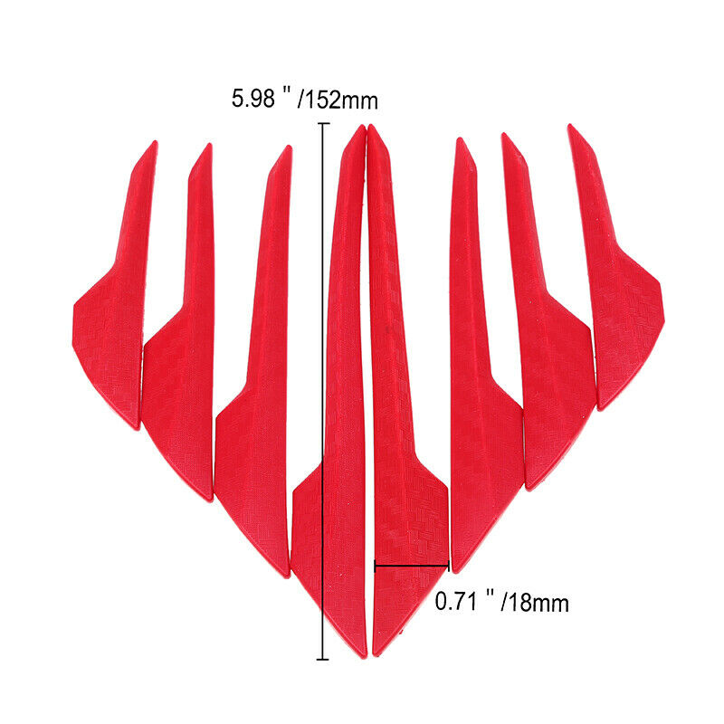 Red Car Door Edge Guard Strip Rubber Anti-Scratch Protector Strips 8pcs/set