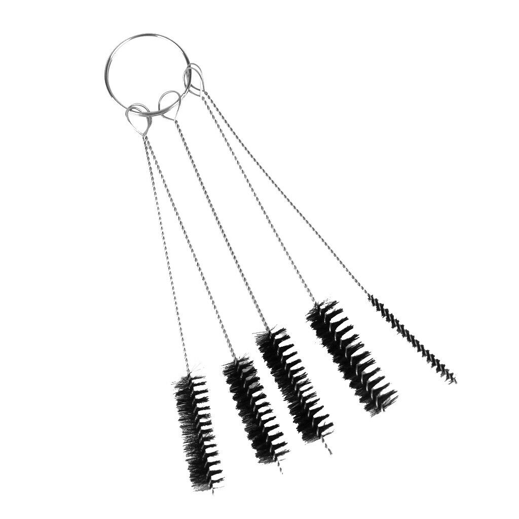5 Packs Nylon Tattoo Machine Tube Nozzle Cleaning Brushes Set for Keyboard
