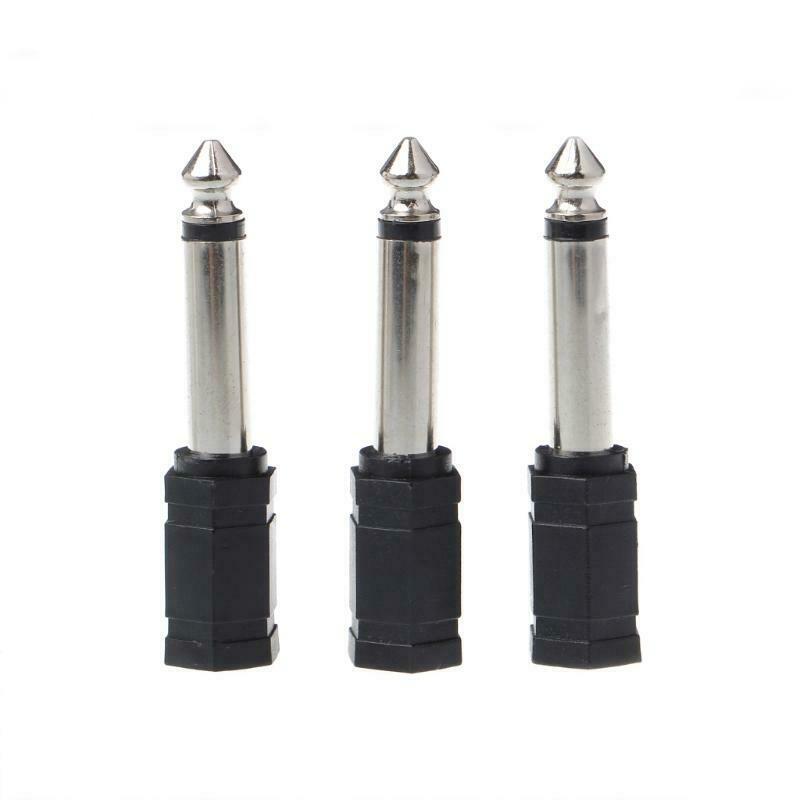 3 Pcs 6.35mm 1/4" Mono Plug to 1/8" 3.5mm Jack Female Audio Converter Adapter