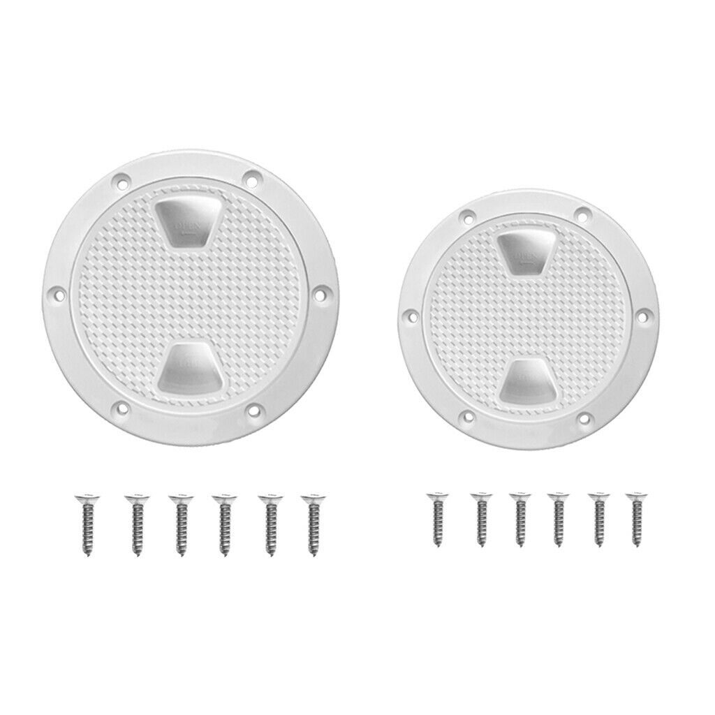 2pcs 6&8 Inch Deck Plate Waterproof Inspection Hatch Cover Lid w/ Screws for