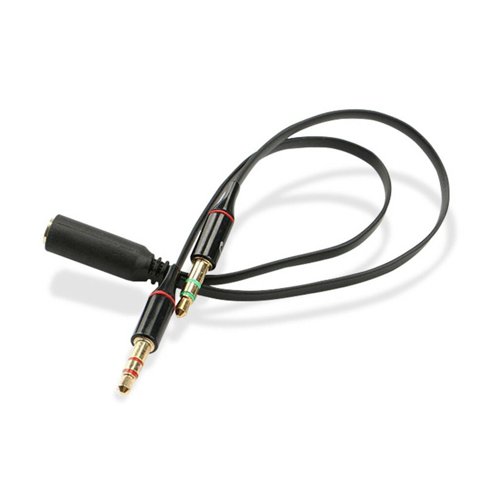 Y%Splitter 1 Female to 2 Male 3.5mm Mic Stereo Audio Adapter Audio Cable .l8