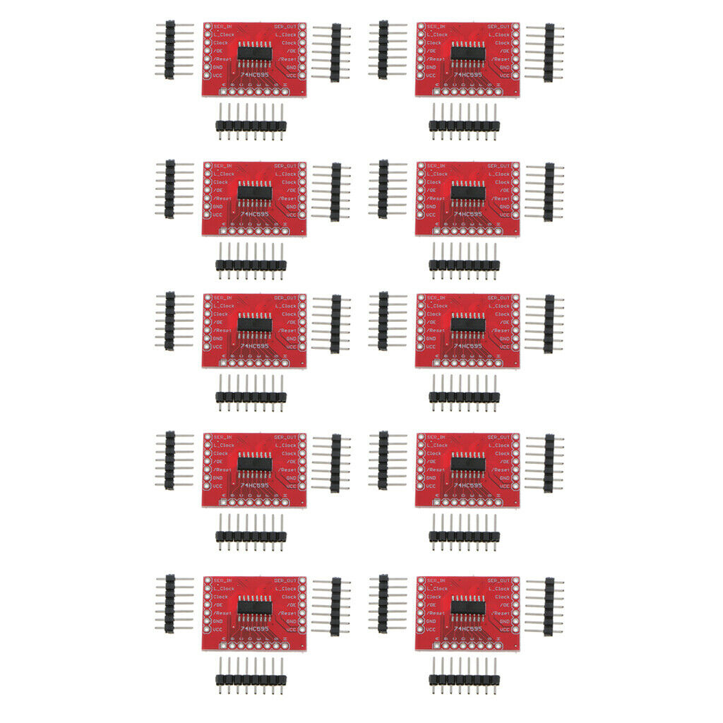 10X Plastic 74HC595 Register Module Board IC Standard 0.1" Spaced Headers