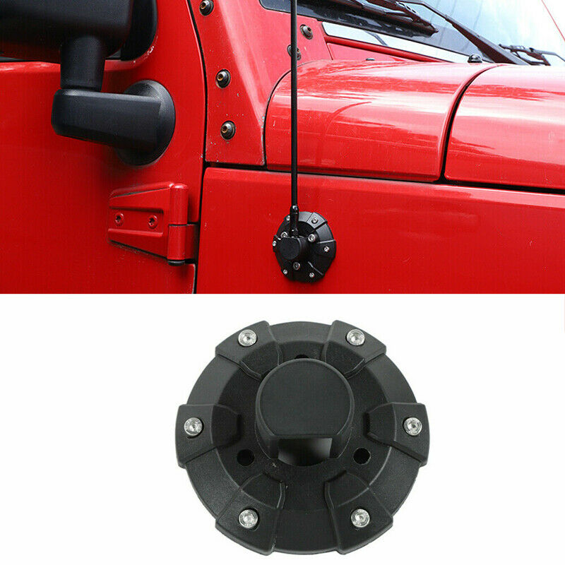 Antenna Base Cover Replacement Black fit Jeep Wrangler JK JL JLU JT 2007-2021