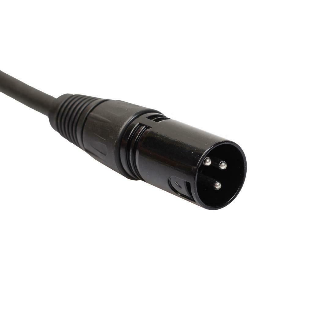 2X Microphone Lead / Mic Cable / XLR Patch Lead Male to Female Plugs 1ft Black