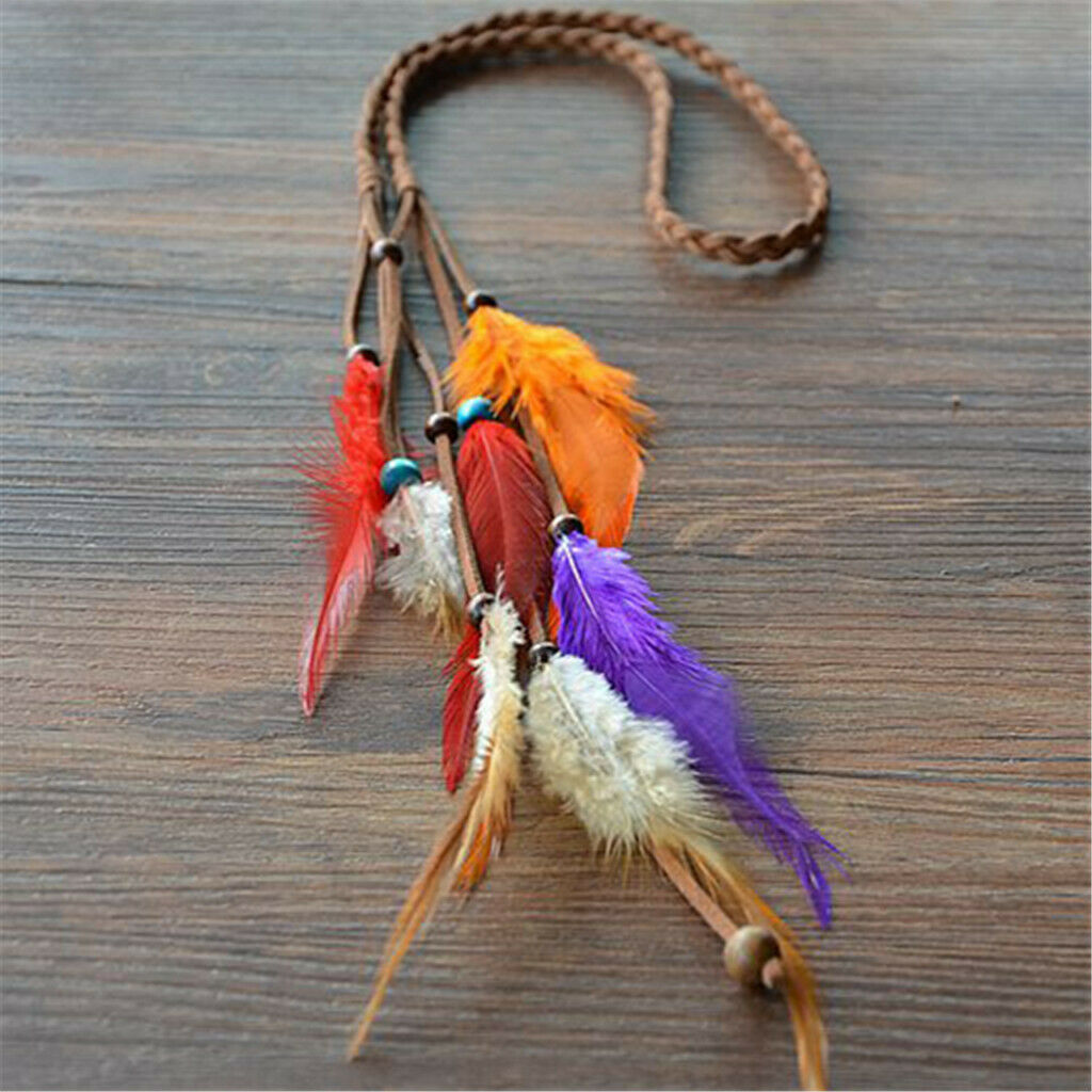 Behomian Feathers Gypsy Tassels Headband Hair Headpiece Festival Jewelry