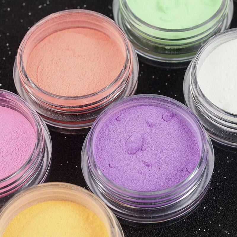 12 Colors Acrylic Luminous Fluorescent Powder Glow In the Dark Nail Art Pigment~