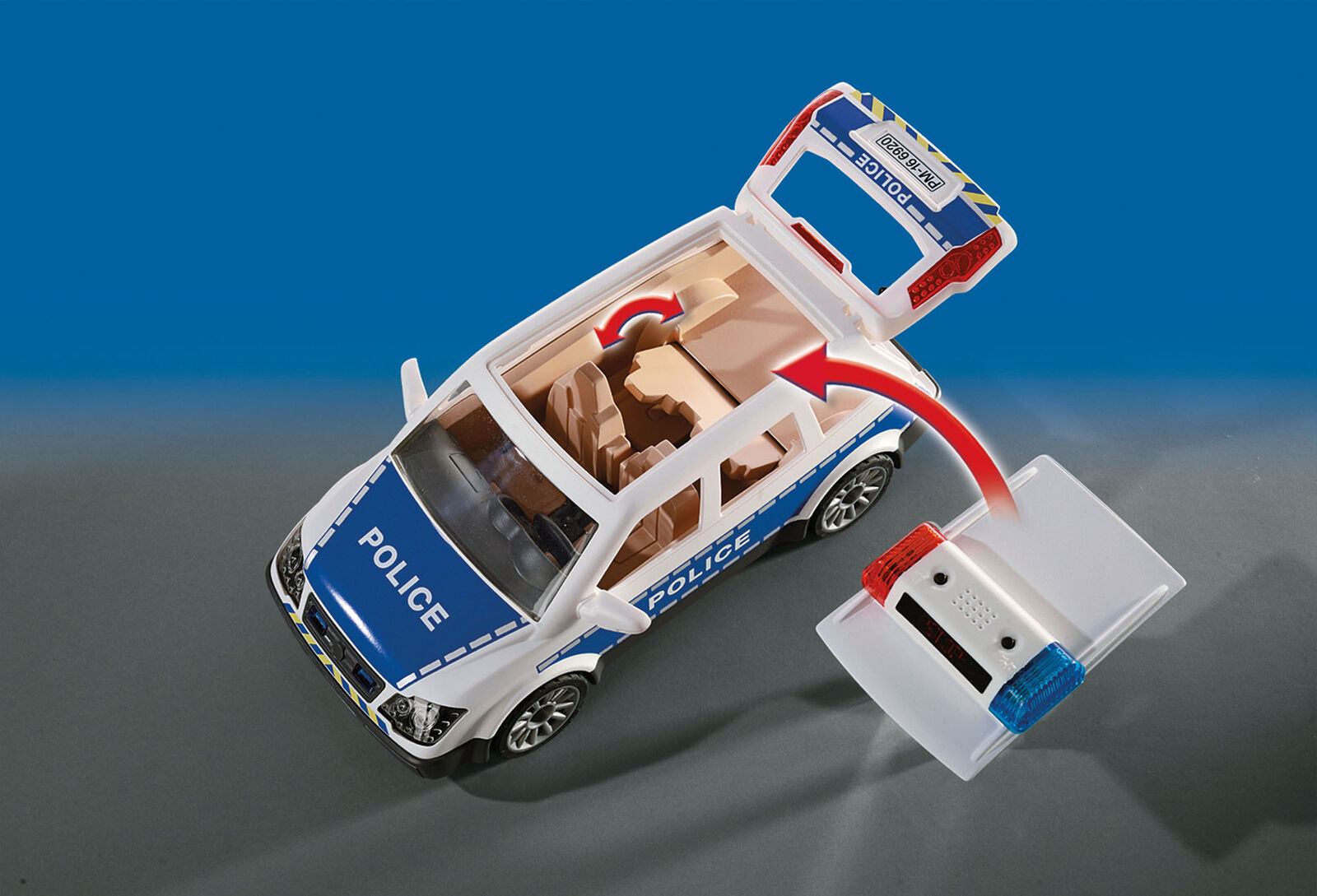 6920 Playmobil Police Squad Car with Lights and Sound City Action Suitable for a