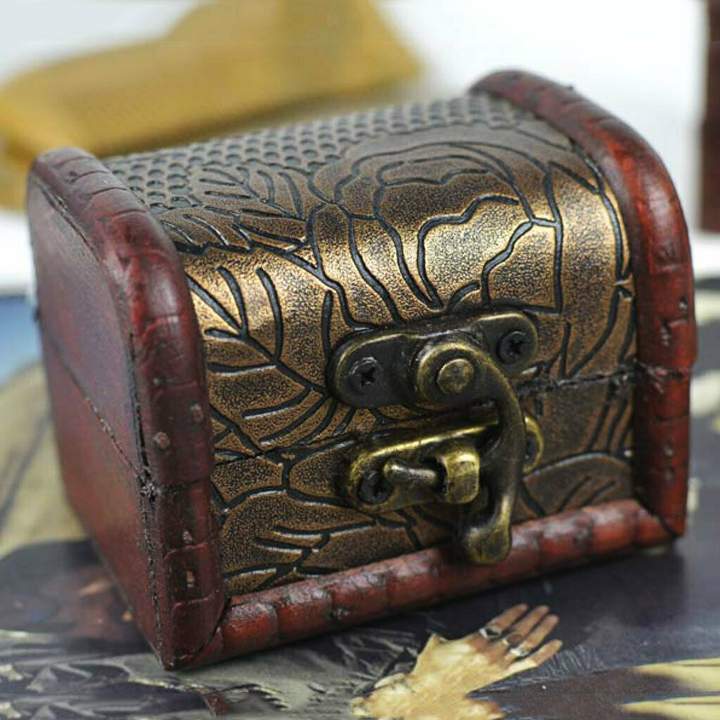 Retro Wooden Case Jewelry Gift Box Container