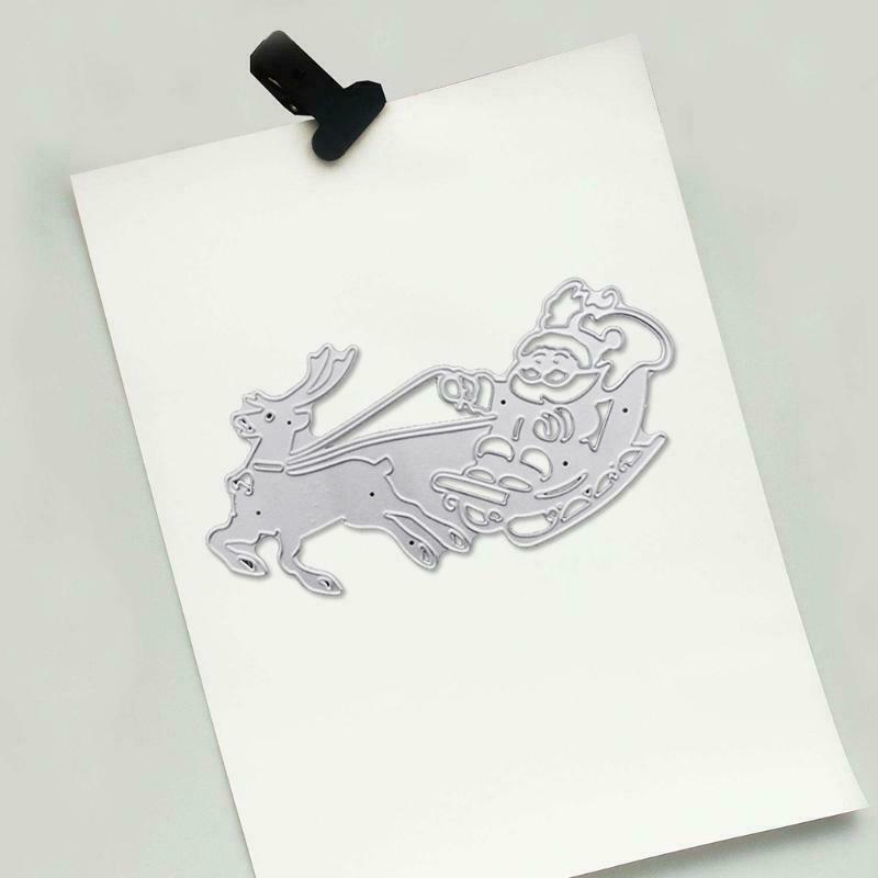 Christmas Santa Sleigh Elk Metal Cutting Dies Stencil DIY Scrapbook Album Paper