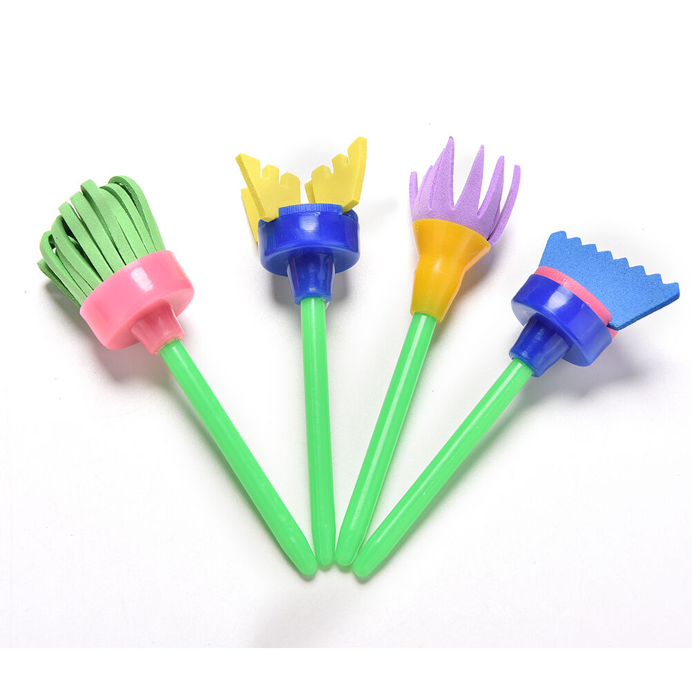 4 Pcs/lot Sponge Painting Brush Flower Stamp Kids DIY Graffiti Drawing Toys DEAU