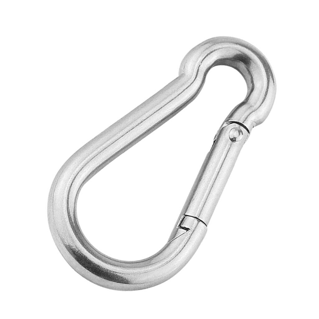 5Pcs Multifunctional Strong Stainless Steel Spring Snap Carabiner Quickdraw Hook