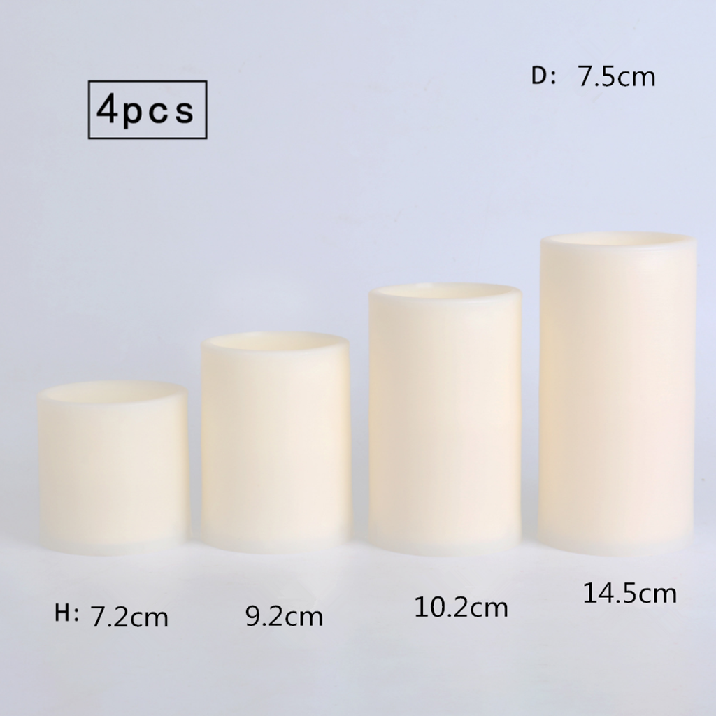 4x Flameless LED Tealight Votive Candle Pillar Candle for Wedding Decoration
