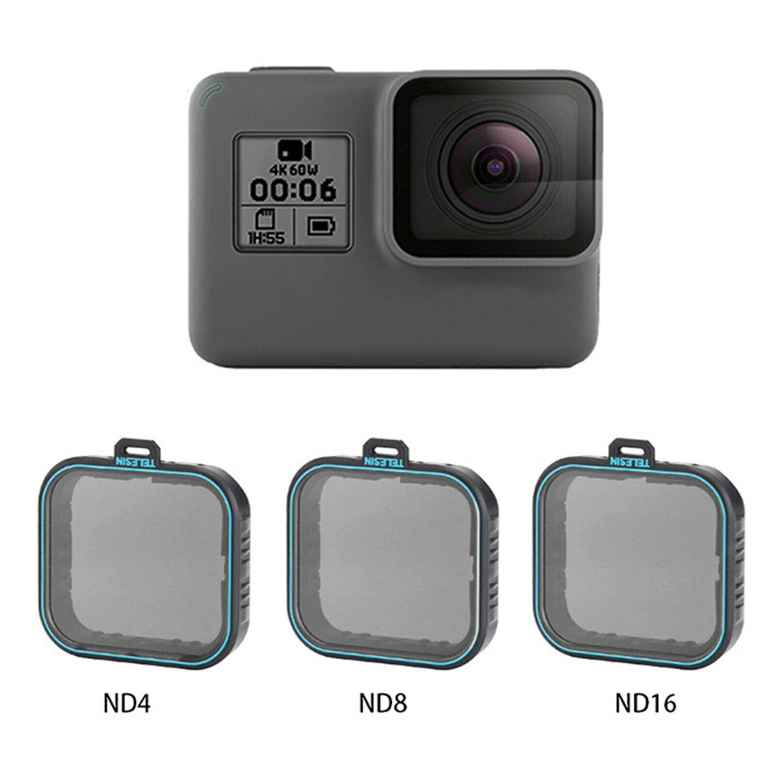 Glass Lens Filter Kit ND4 ND8 ND16 Neutral Density for   7 6 5 Videos