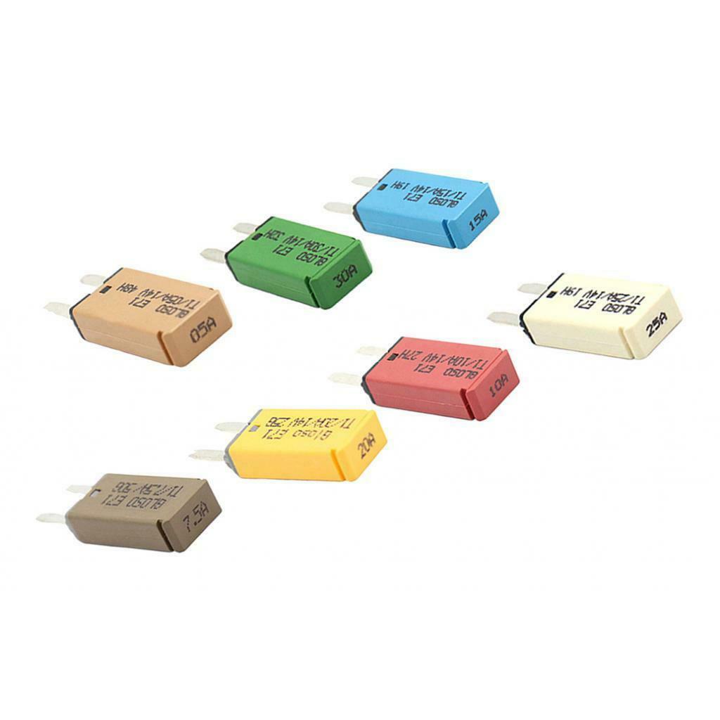 7 Pieces Car ATM Mini Blade Fuse Kit Circuit Breaker Manual Reset 5AMP-30AMP