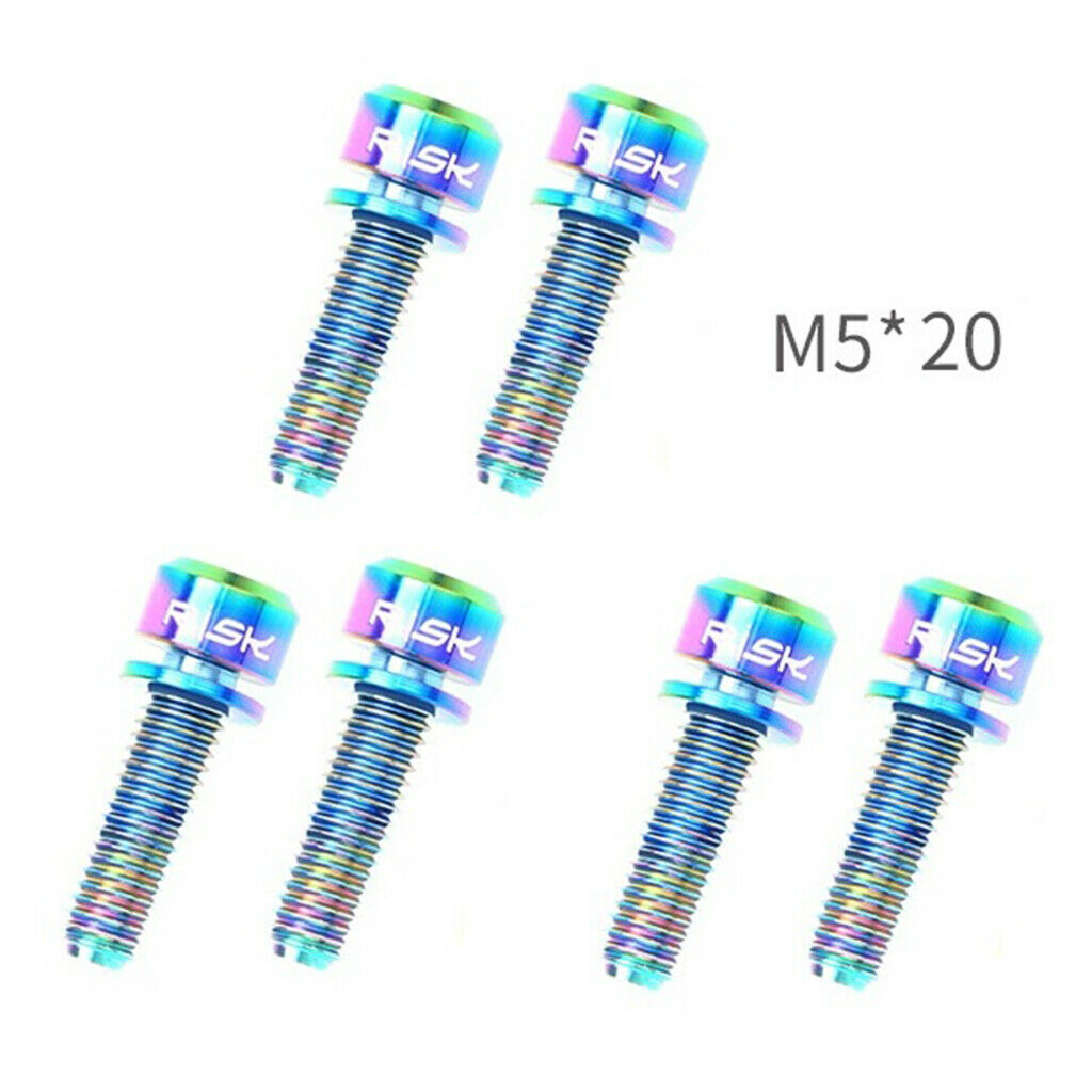 12 Pieces Titanium Alloy Bike Handlebar Stem Screws Bike Stem Bolts M5x20mm