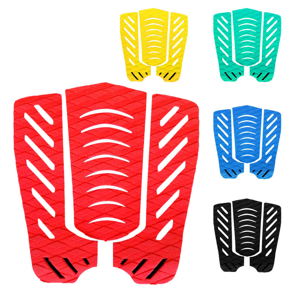 3pcs Yellow Diamond Surfboard Traction Pad Tail Pad Deck Grip Accessory