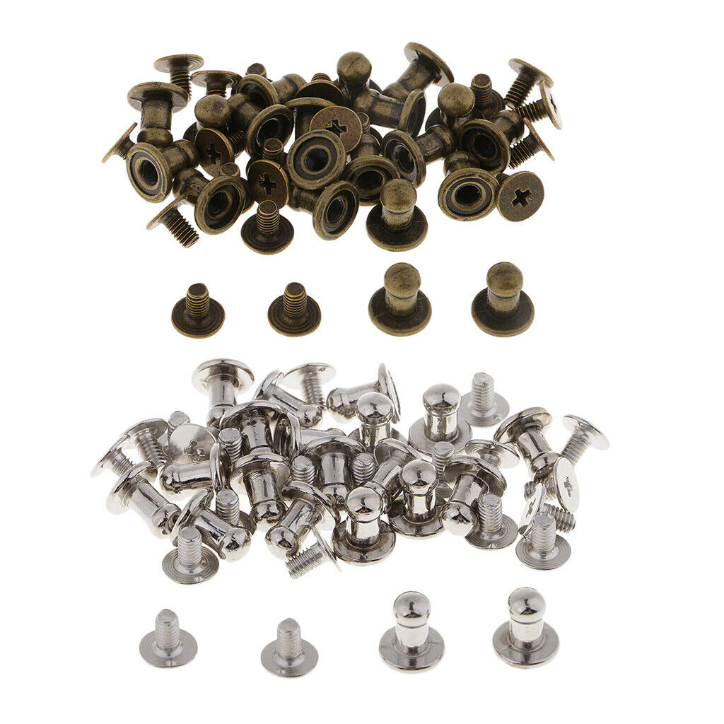 40pcs round head mini Screw Rivets fastener leather craft stud button Mixed