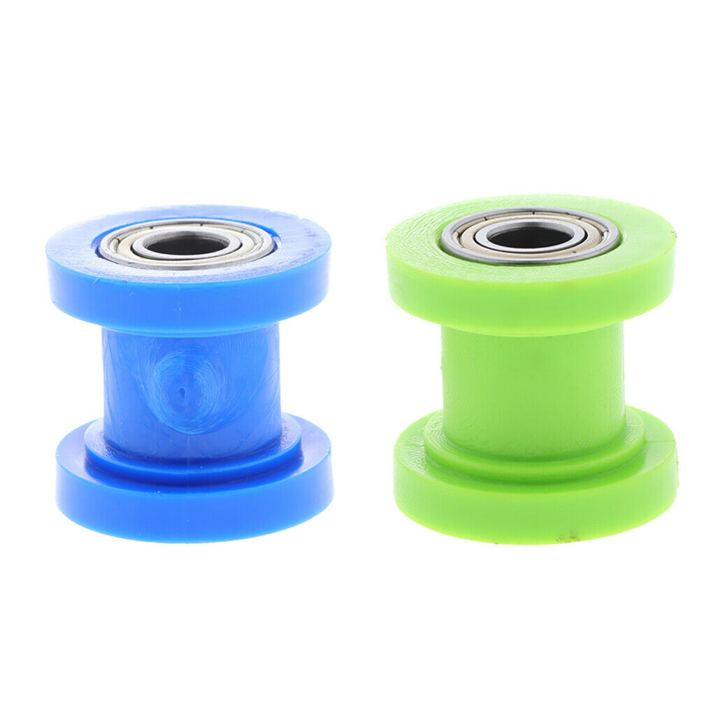 Motorcycle 10mm Chain Roller Pulley Tensioner Wheel Guide for Car Blue+Green