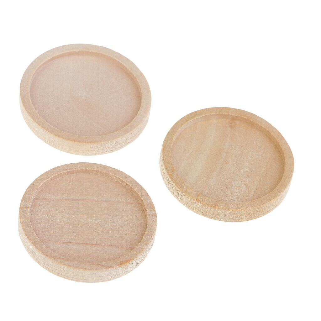 10pcs Stone Base Support Blank Round Setting Base Charm Cabochon Wood 25 mm