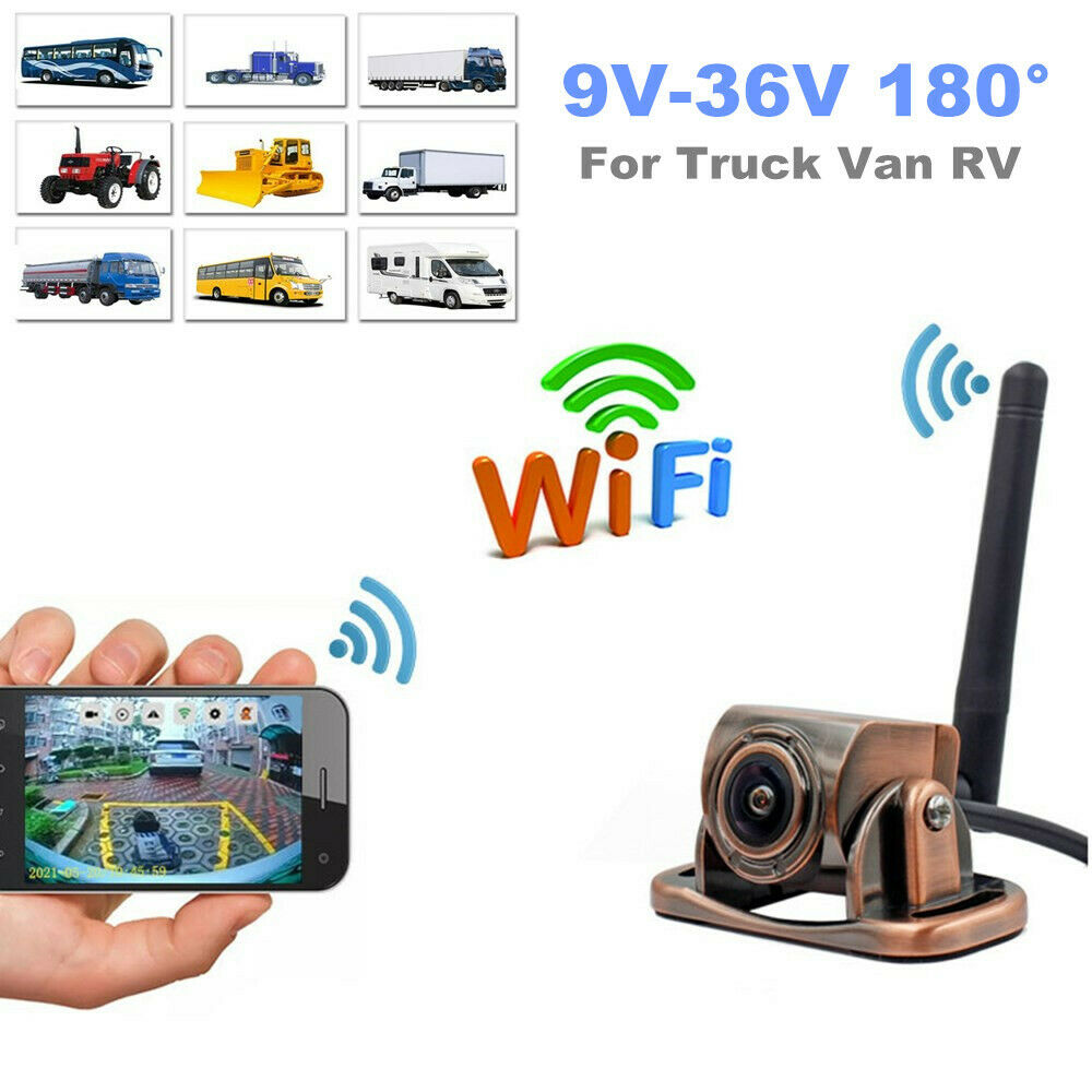 9V-36V 180Â° Wifi Double Head Rear View Backup Camera For Truck Van RV