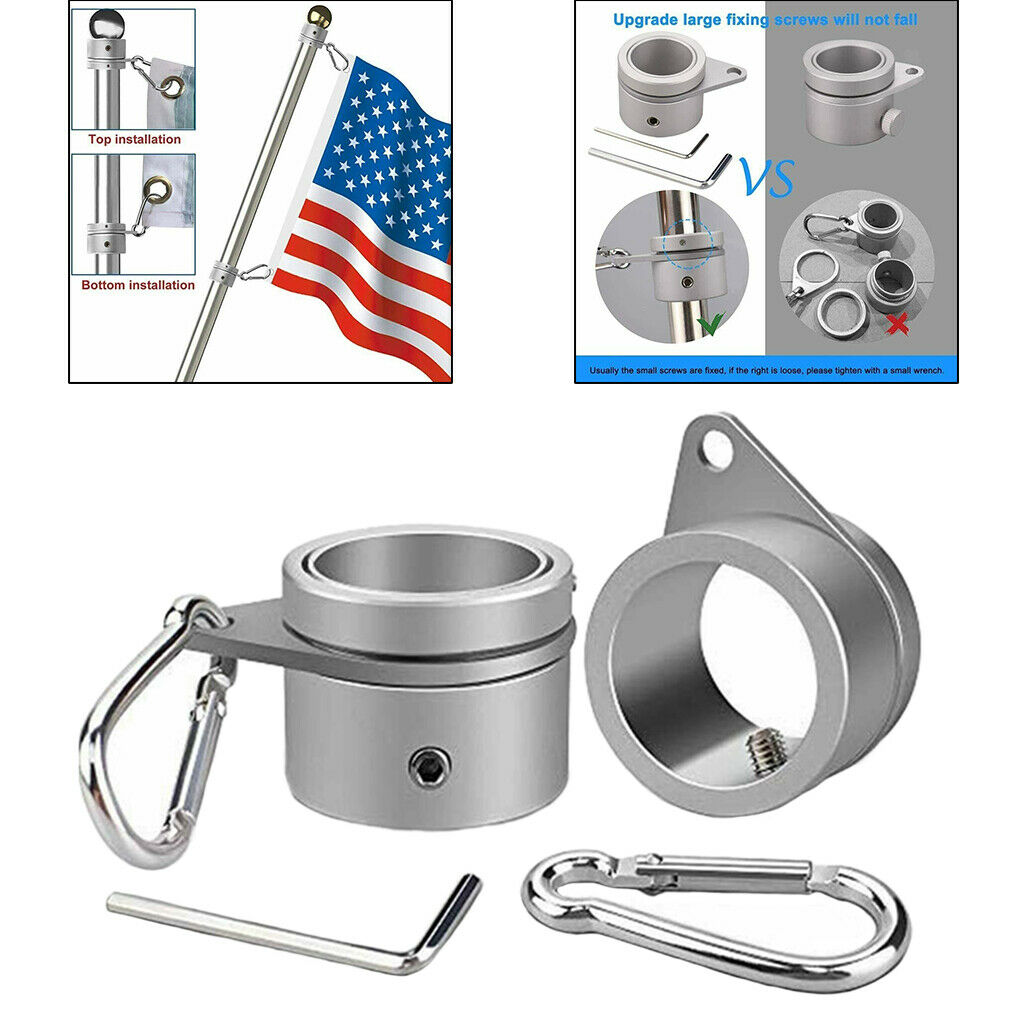Aluminum Alloy Metal Flag Pole Rings Anti Wrap Grommet Flag Pole Kit Swivels
