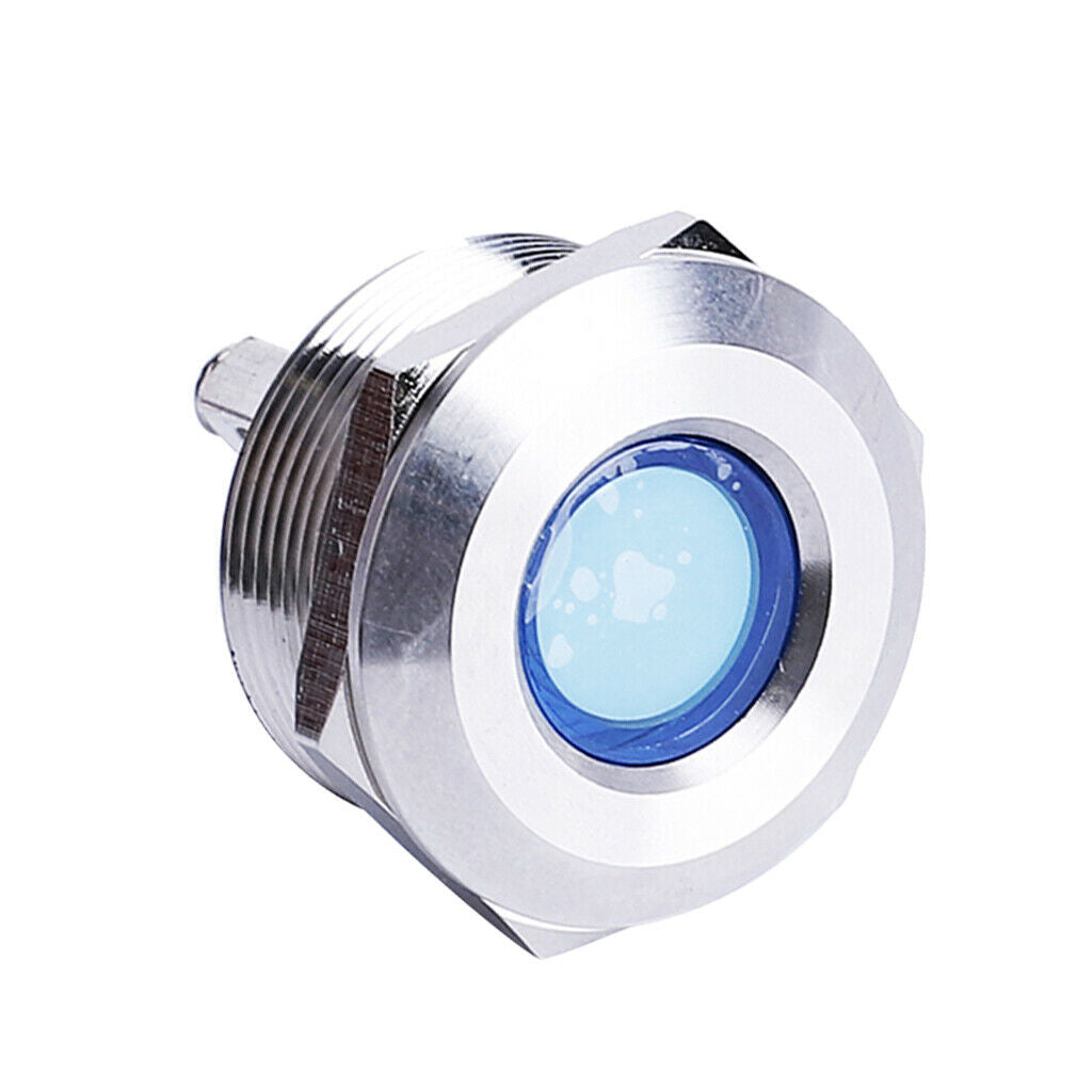 25mm 12V Blue LED IP67 Metal Dash Signal Indicator Light IB25B-C J-D