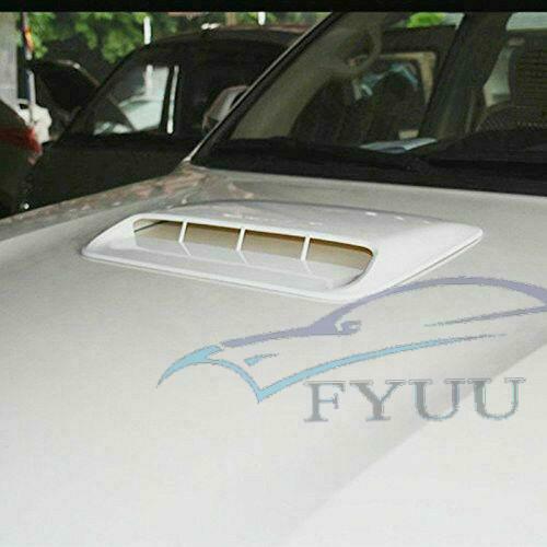 Universal ABS Car Decorative Air Flow Intake Hood Scoop Vent Bonnet White Cover