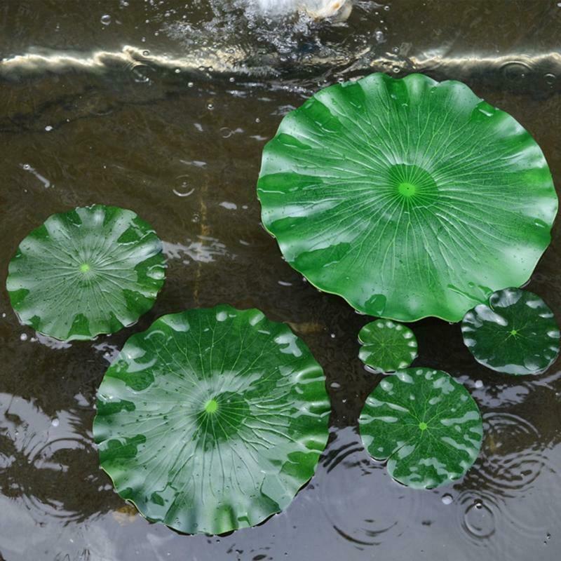 Artificial Lotus Leaves 4Pcs Floating Garden Decoration for Pond Multiple Sizes