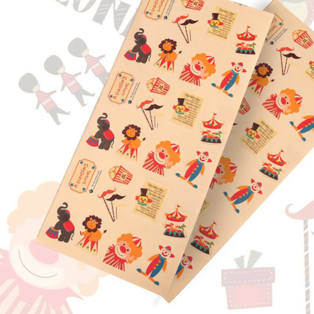 10 x 27pcs Circus Clown Sealing Stickers Envelope Card Paste DIY Craft Decor