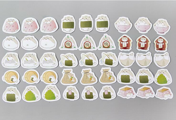 45pcs/pack lovely Hamster Stickers DIY decorative stationery Sealing stickers