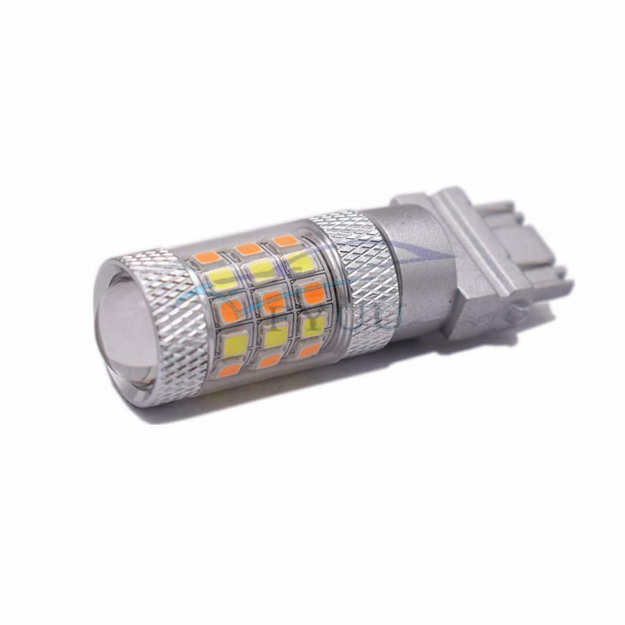 2x Turn Signal Light Bulbs 2835 SMD Dual Color White/Amber LED Replacement Bulbs