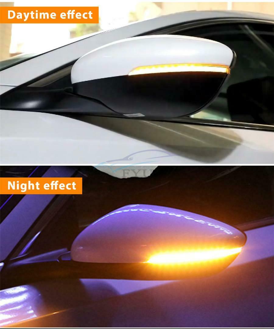 2 Pieces Amber \ Blue Waterproof 180° Vehicle LED Turn Signal Light Strip Lamp