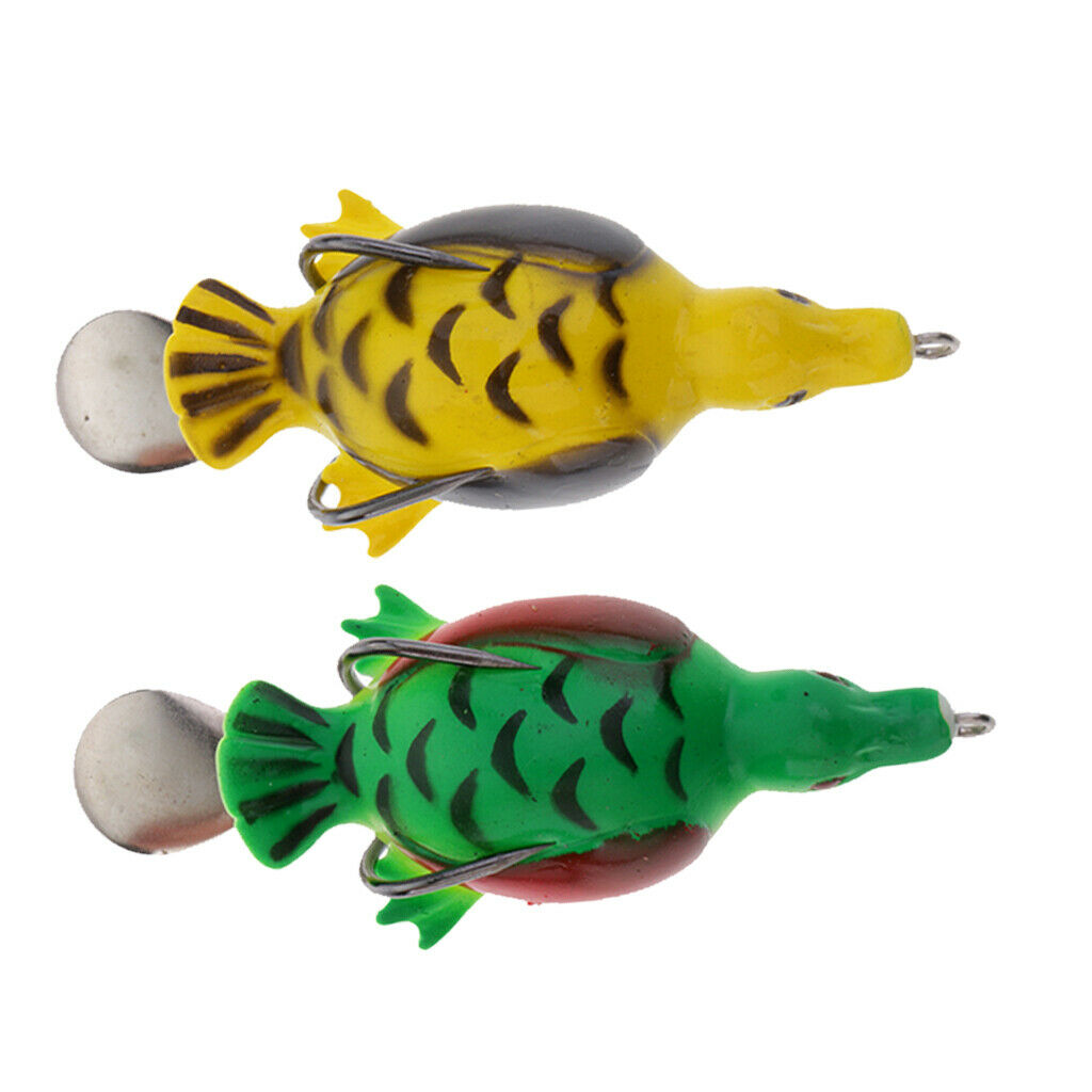 2pcs Spoon Fishing Lures Silicone Duck