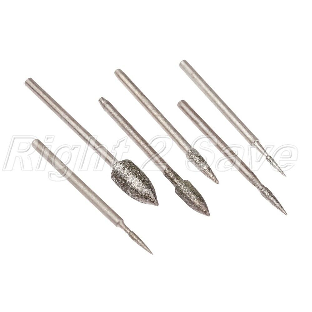 6pcs/set Diamond Coated Polishing Burr Head Needle Grinding Jade Stone Metal Kit