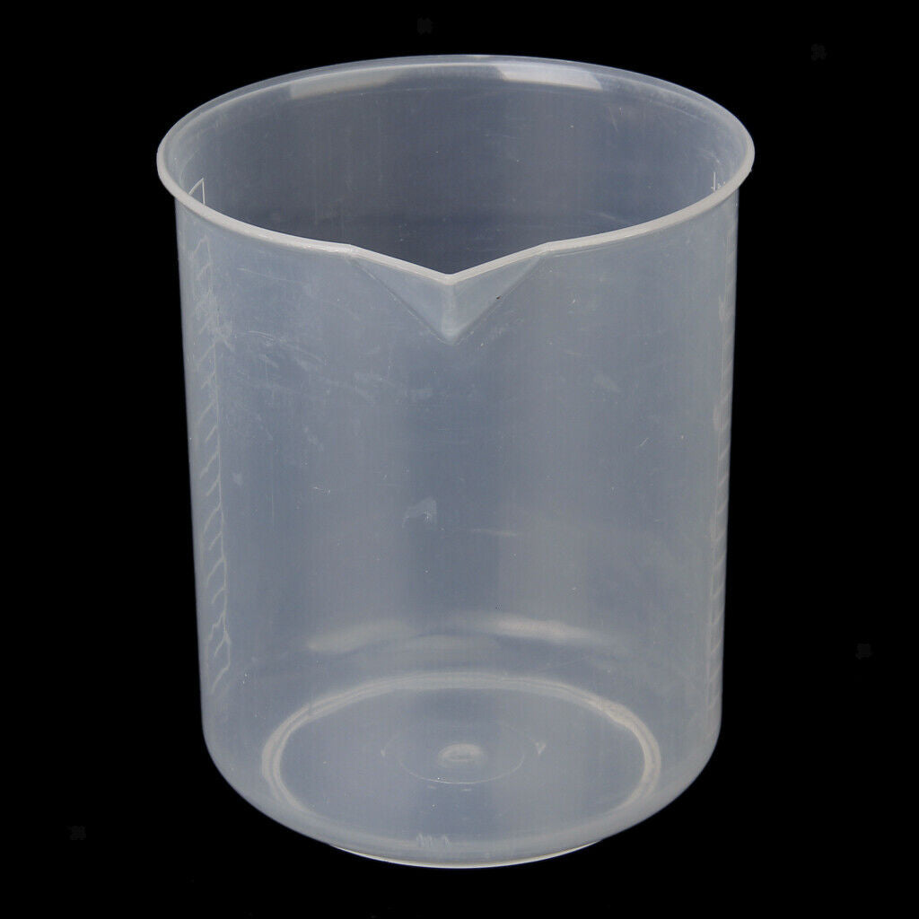 2x Kitchen Laboratory Lab Plastic 500ml Beaker Graduated Volumetric Measuring