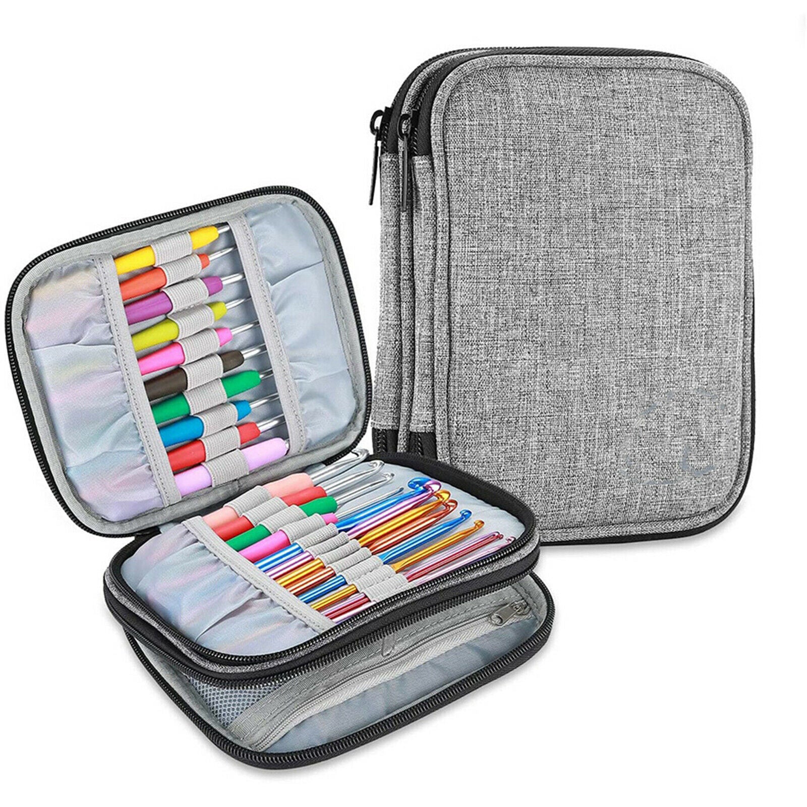 Easy Carry Travel Crochet Hook Case Organizer Needles Bag Storage Pocket