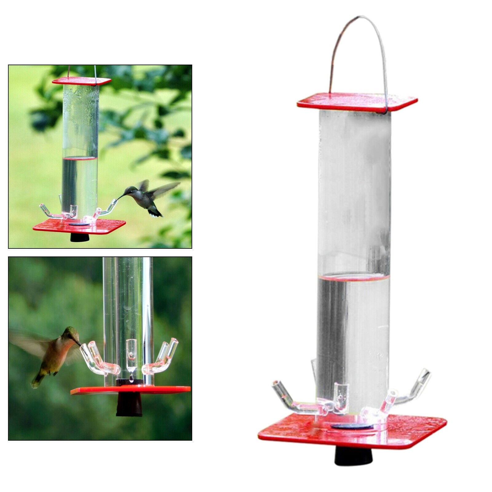 Hummingbird Feeder with Hanging Hook 5 Feeding Ports Patio Outdoors Balcony