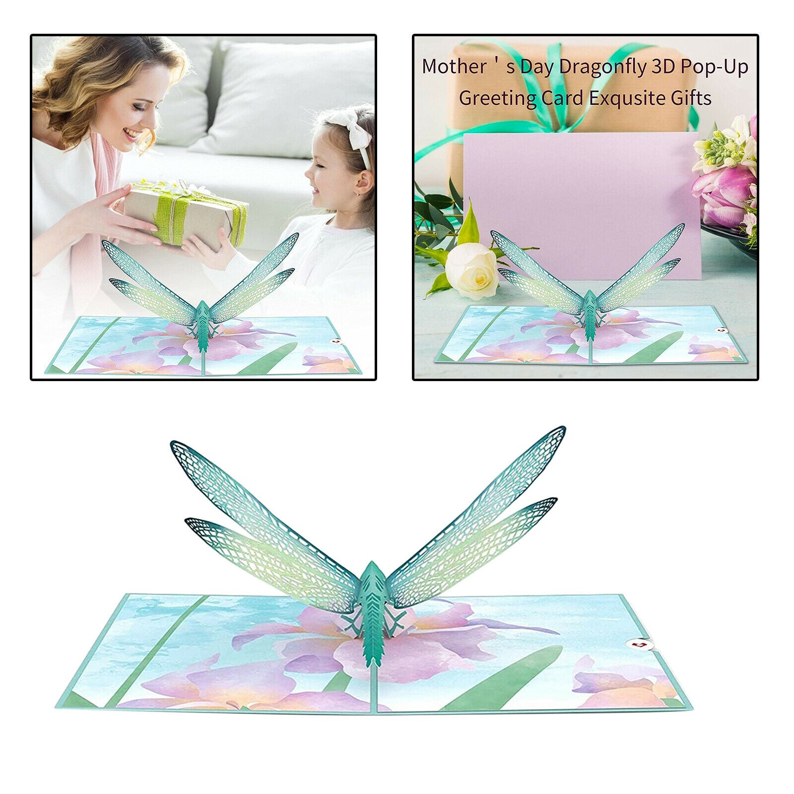 Handmade Dragonfly   Up Card Mother's Day Gifts for Grandma Invitation