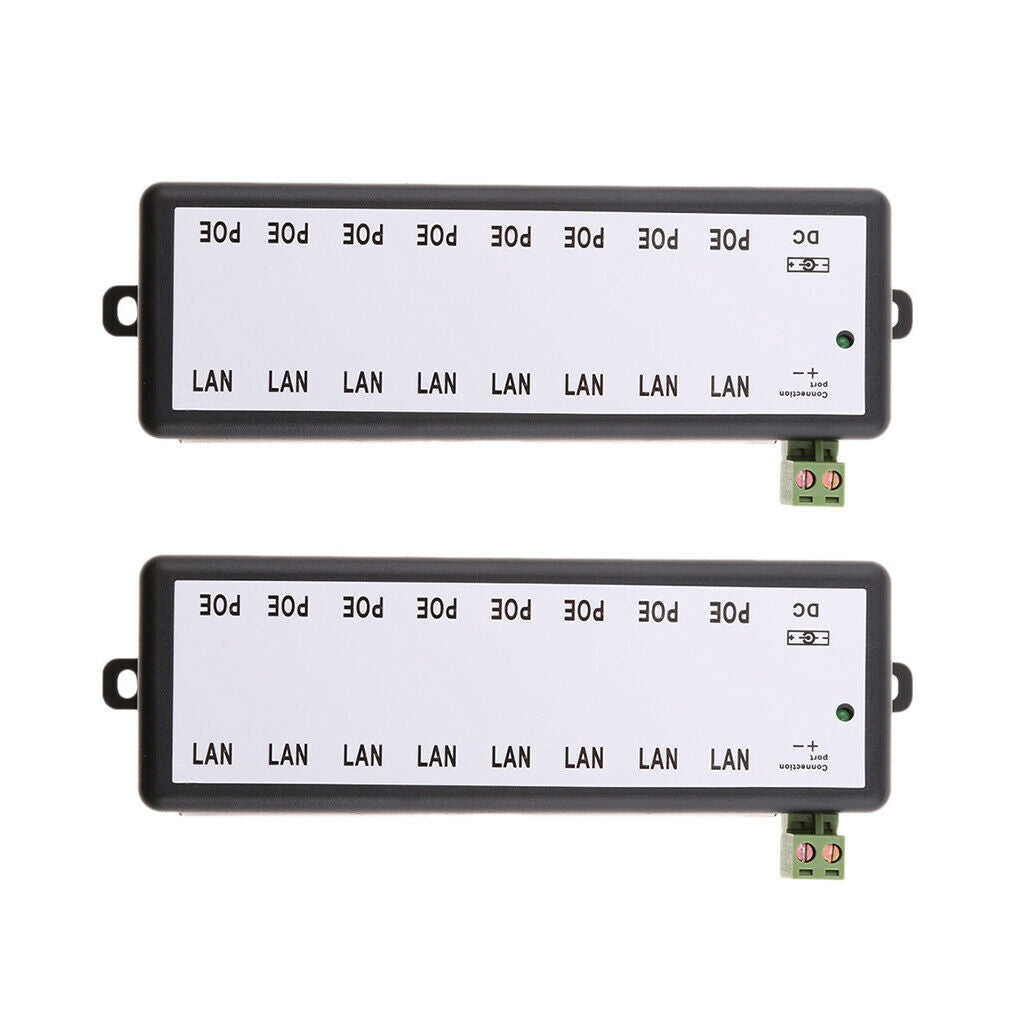 2pieces 8 POE Ports Switch Power Supply Module For Wireless Security Monitoring