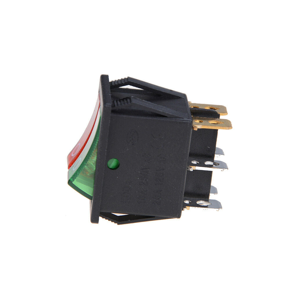 Red Green Light 6Pins Double SPST On/Off Boat Switch 16A 250V AC 20A 12 WF